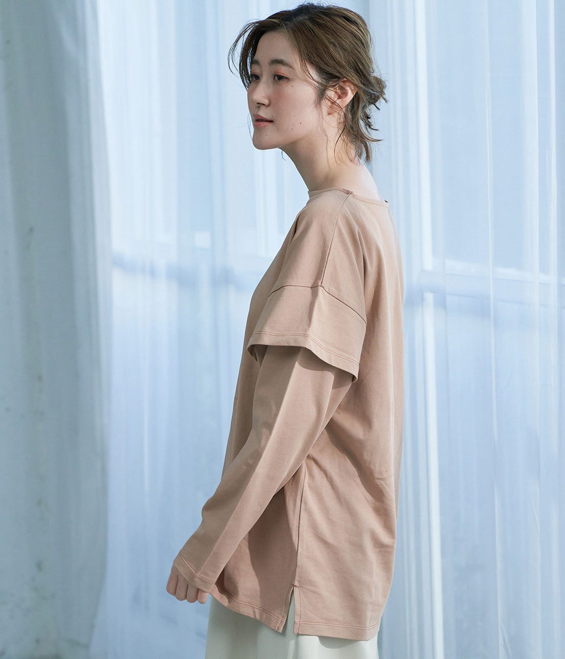 Rope&rsquo;Picnic「【TRUE COTTON】レイヤードスリーブトップス」|Tシャツ・カットソー|