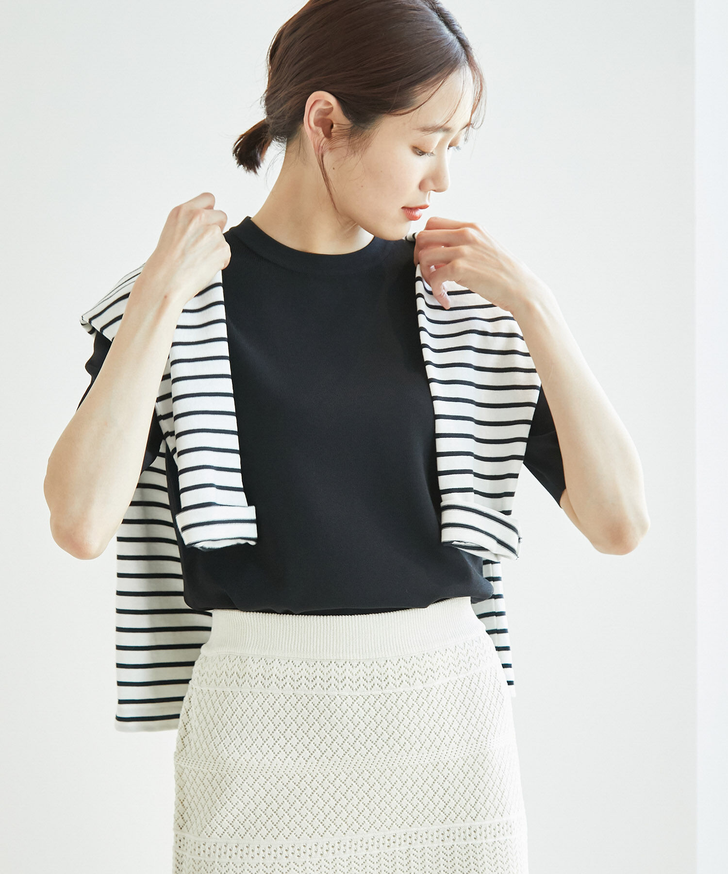 Rope&rsquo;Picnic「Beauty knit/ハーフスリーブニットトップス/WEB限定カラーあり」|ニット・セーター|