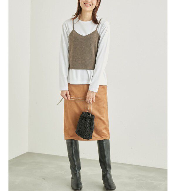 Rope&rsquo;Picnic「リサイクルポリエステルダンボールアイラインスカート」|スカート|