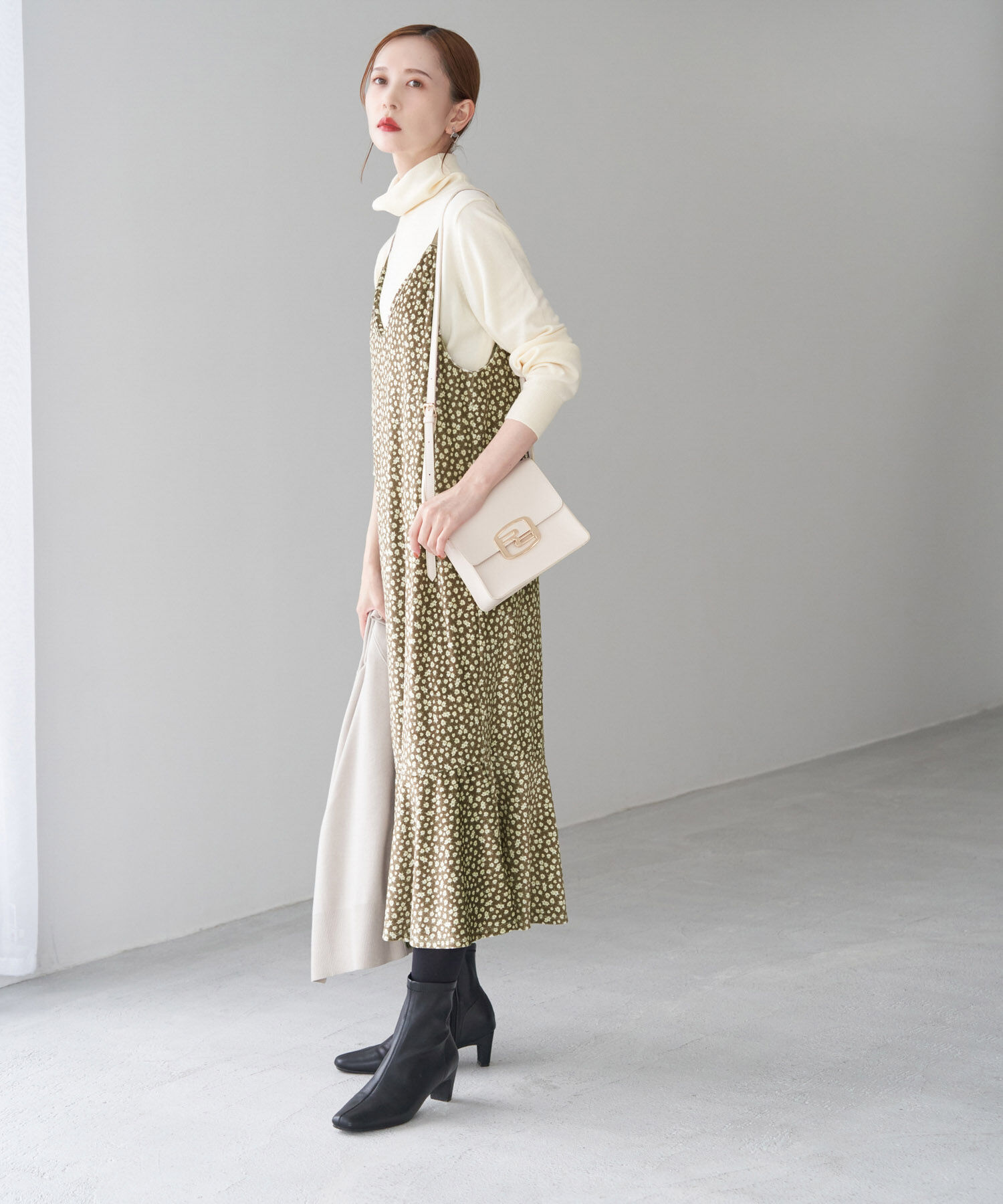 Rope&rsquo;Picnic「リンクコーデ/花柄ベロアキャミワンピース」|ワンピース|