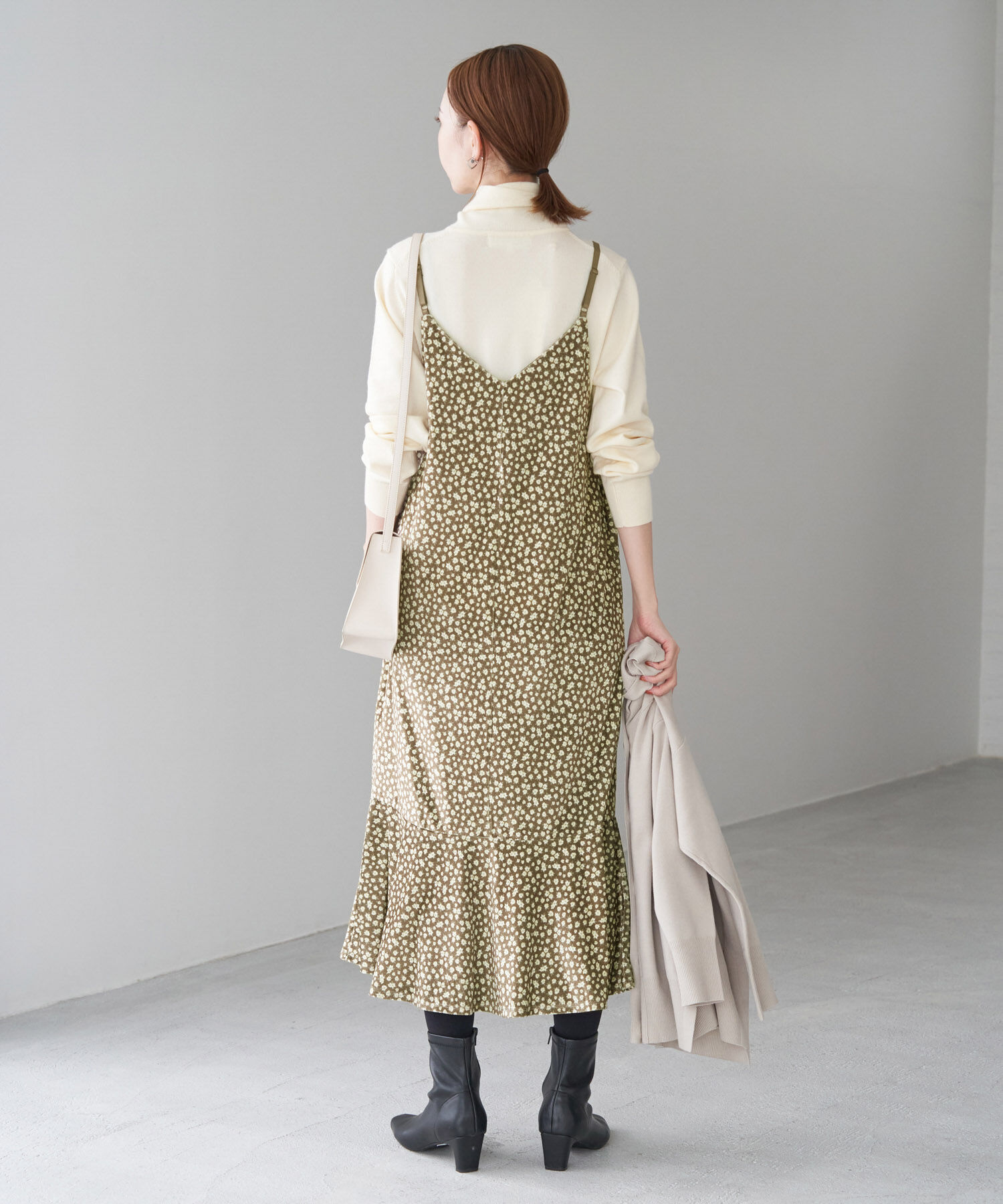 Rope&rsquo;Picnic「リンクコーデ/花柄ベロアキャミワンピース」|ワンピース|