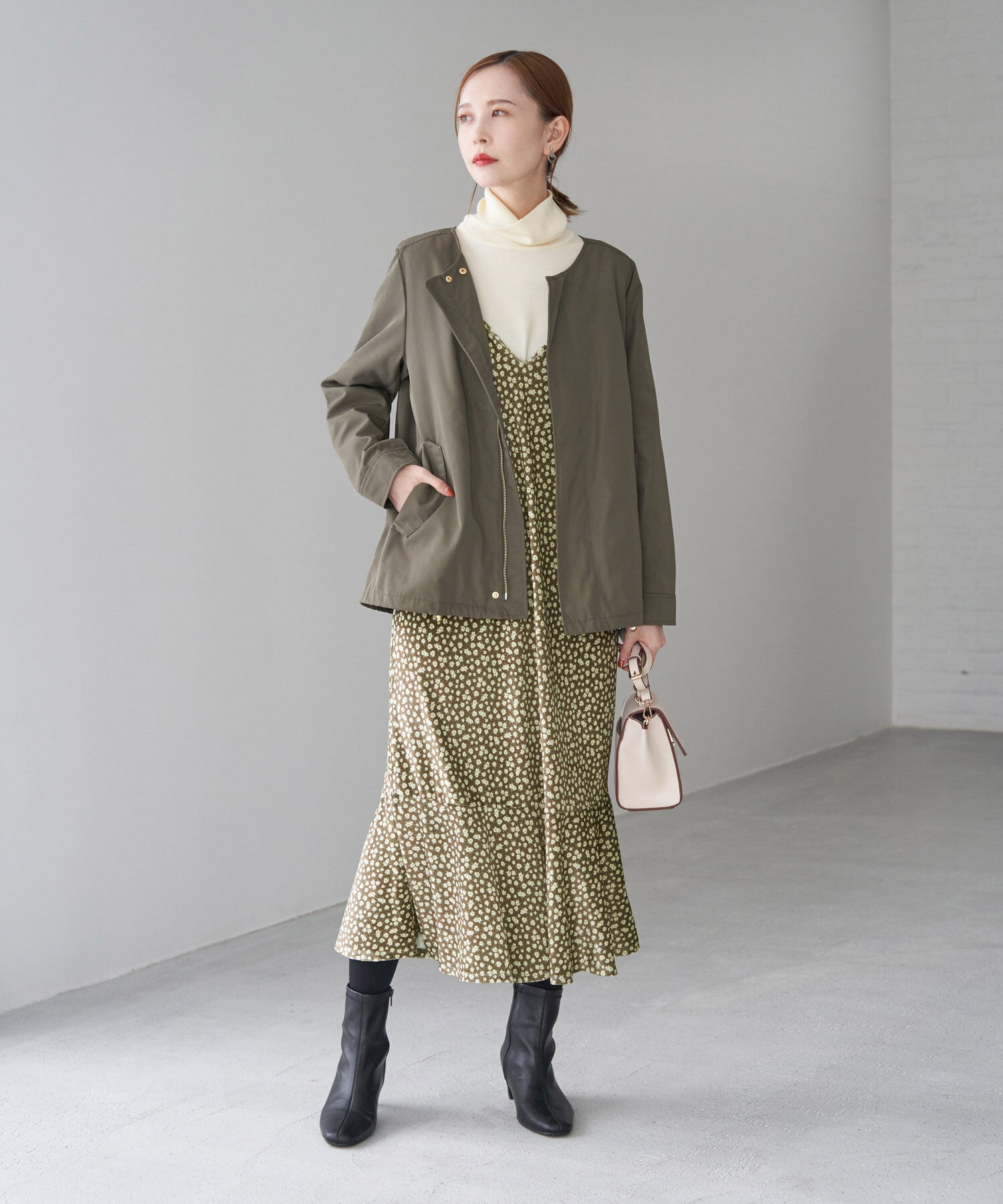 Rope&rsquo;Picnic「リンクコーデ/花柄ベロアキャミワンピース」|ワンピース|