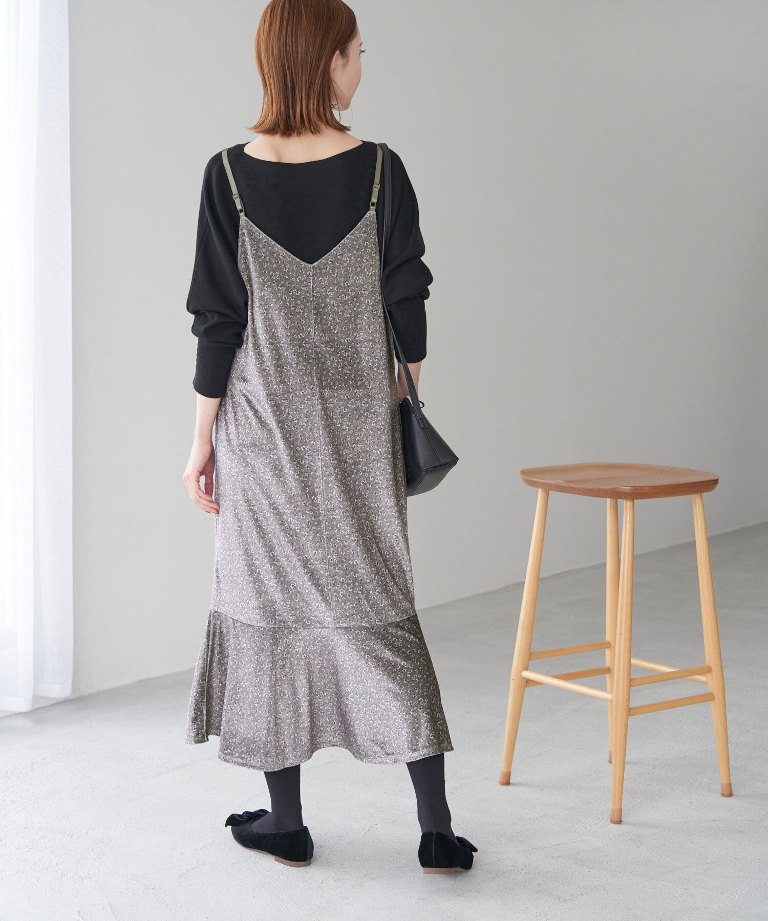 Rope&rsquo;Picnic「リンクコーデ/花柄ベロアキャミワンピース」|ワンピース|