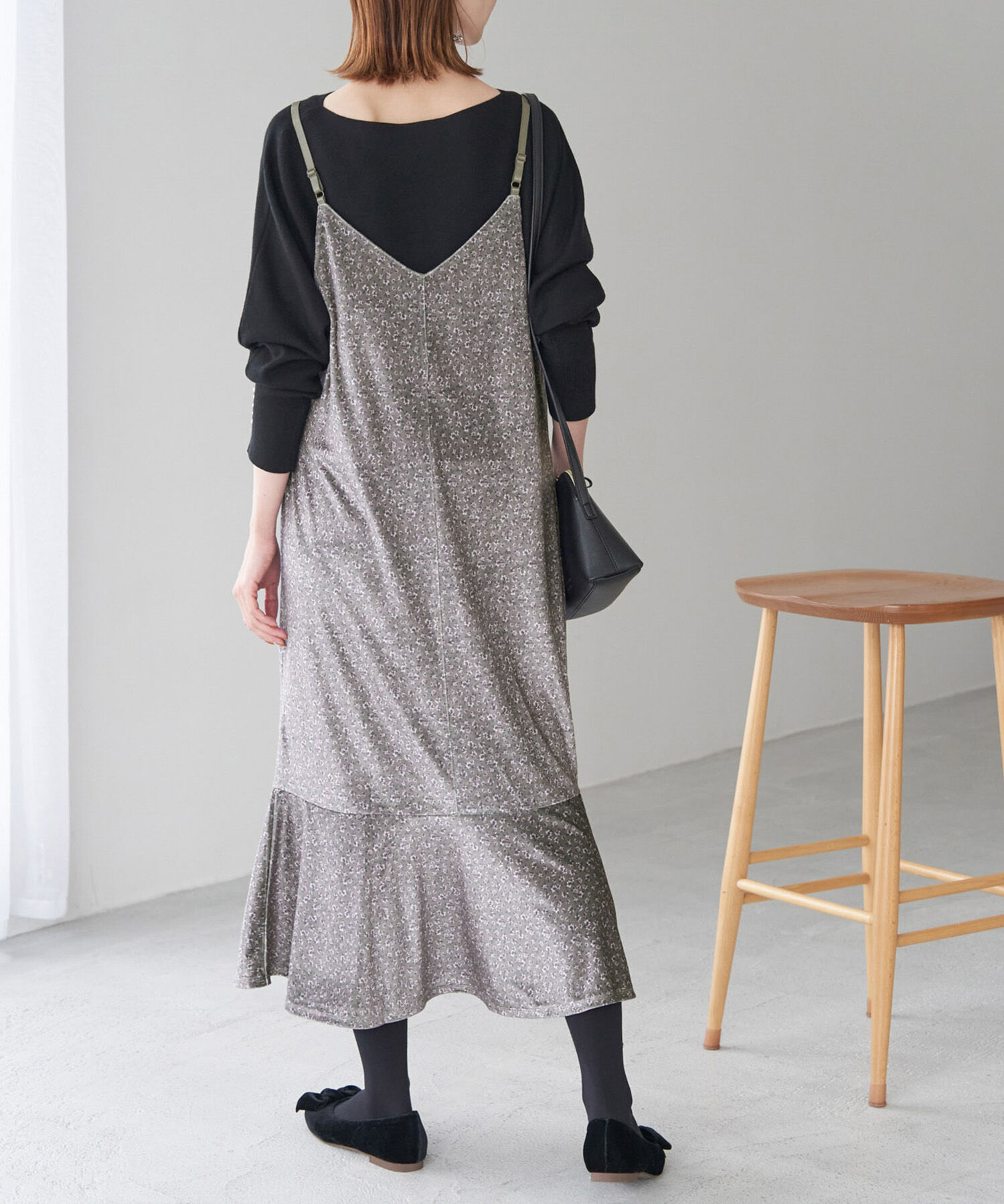 Rope&rsquo;Picnic「リンクコーデ/花柄ベロアキャミワンピース」|ワンピース|