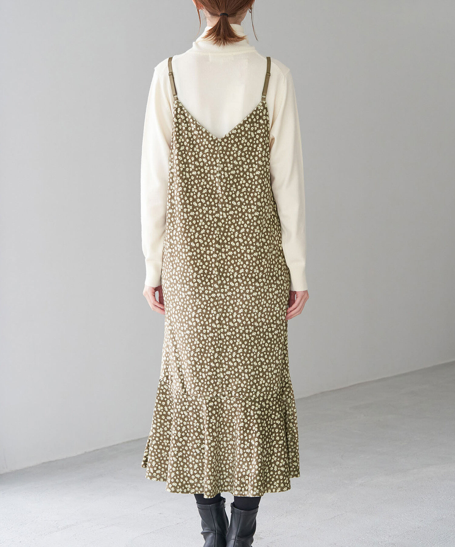 Rope&rsquo;Picnic「リンクコーデ/花柄ベロアキャミワンピース」|ワンピース|