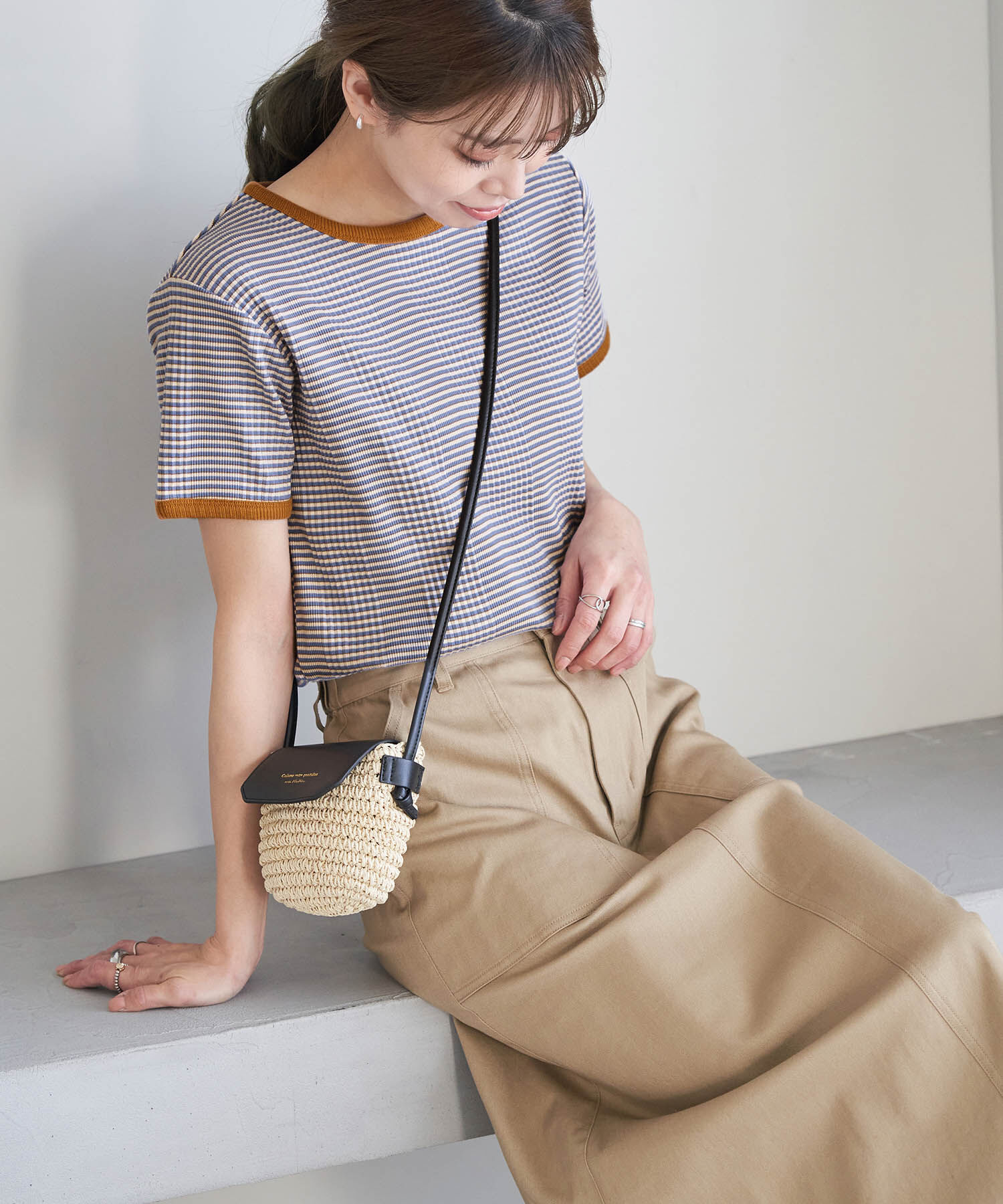 ROPE' PICNIC R「リンクコーデ/マルチボーダーリンガーTシャツ」|Tシャツ・カットソー|