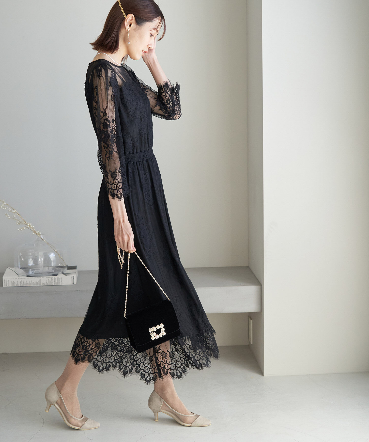 Rope&rsquo;Picnic「【Mon E&rsquo;toile/モンエトワール】【結婚式にも】レースDRESS」|ドレス|