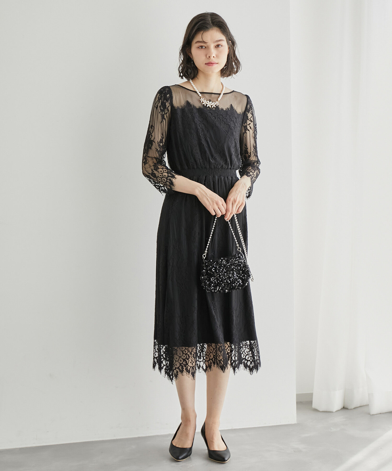 Rope&rsquo;Picnic「【Mon E&rsquo;toile/モンエトワール】【結婚式にも】レースDRESS」|ドレス|