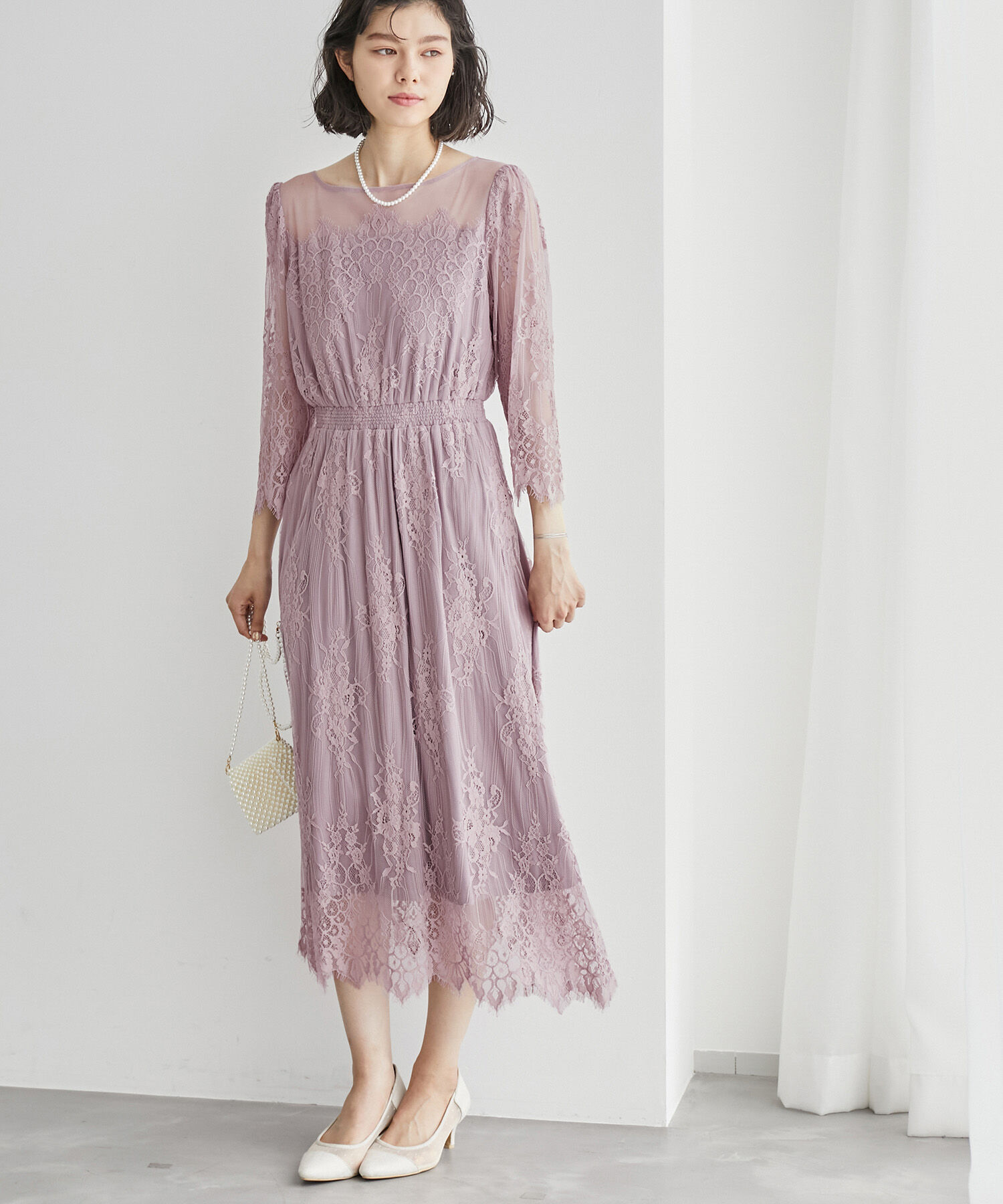 Rope&rsquo;Picnic「【Mon E&rsquo;toile/モンエトワール】【結婚式にも】レースDRESS」|ドレス|