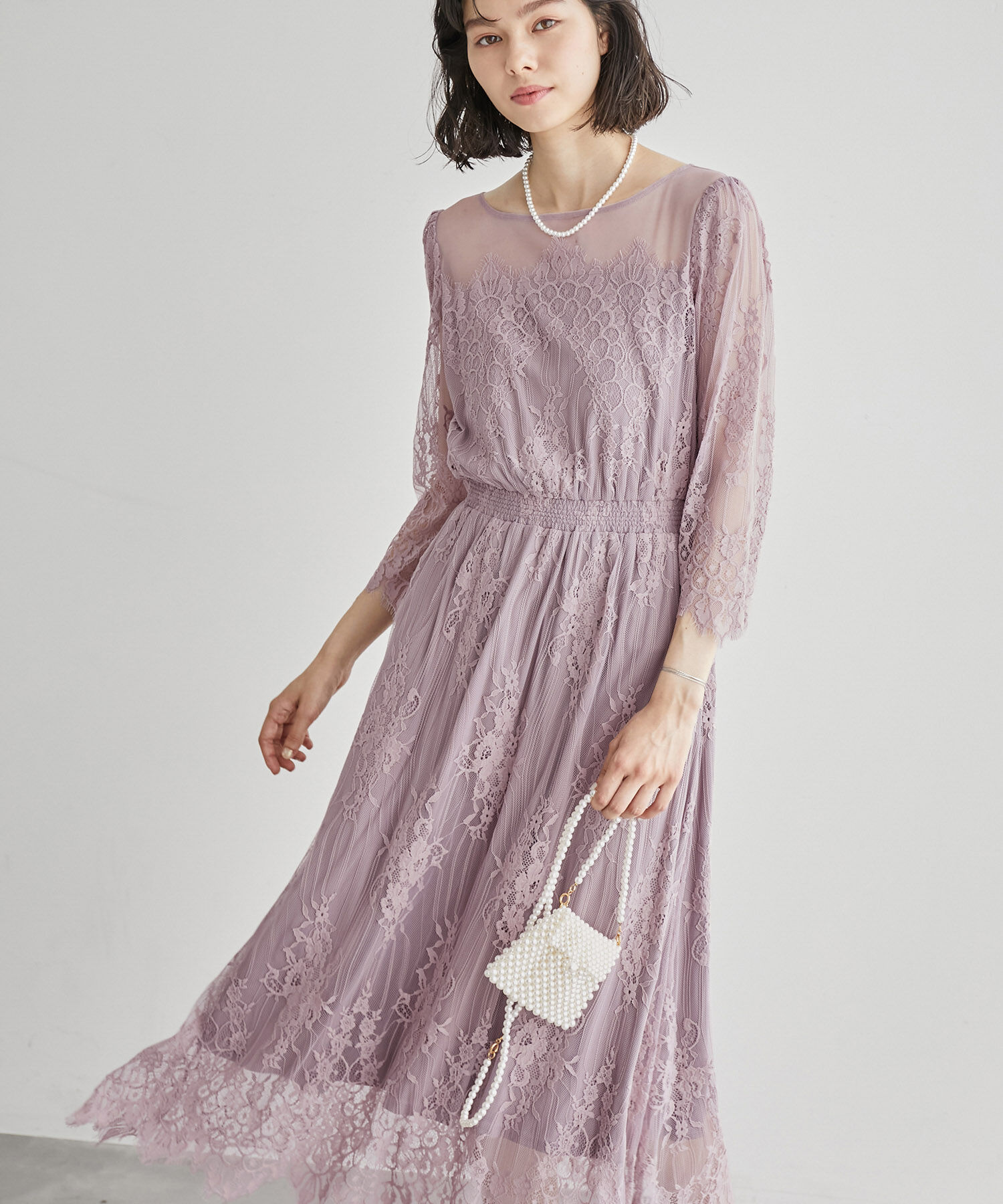 Rope&rsquo;Picnic「【Mon E&rsquo;toile/モンエトワール】【結婚式にも】レースDRESS」|ドレス|