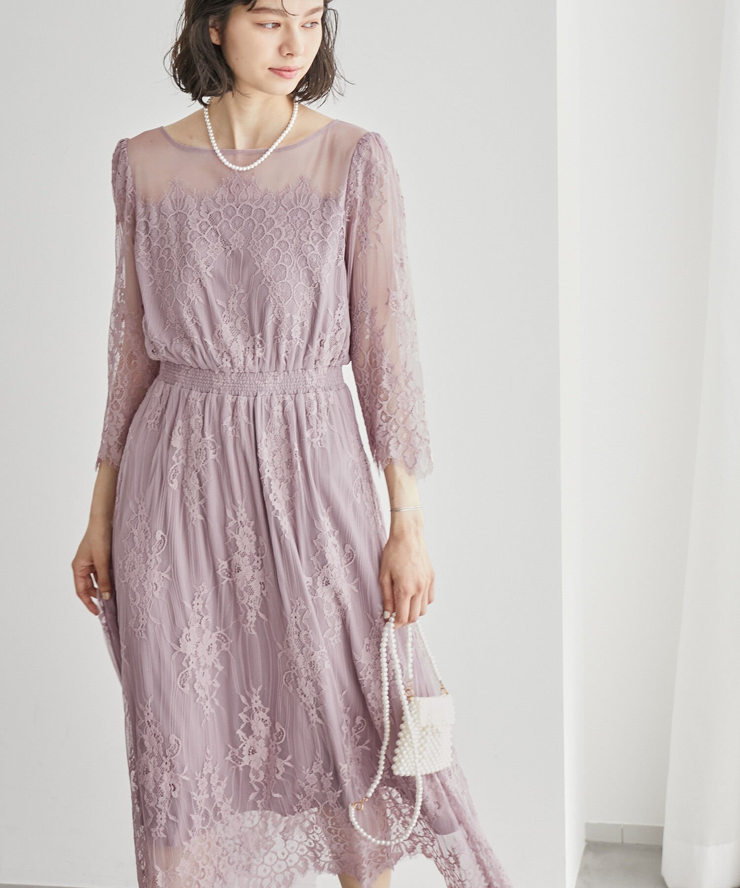 Rope&rsquo;Picnic「【Mon E&rsquo;toile/モンエトワール】【結婚式にも】レースDRESS」|ドレス|