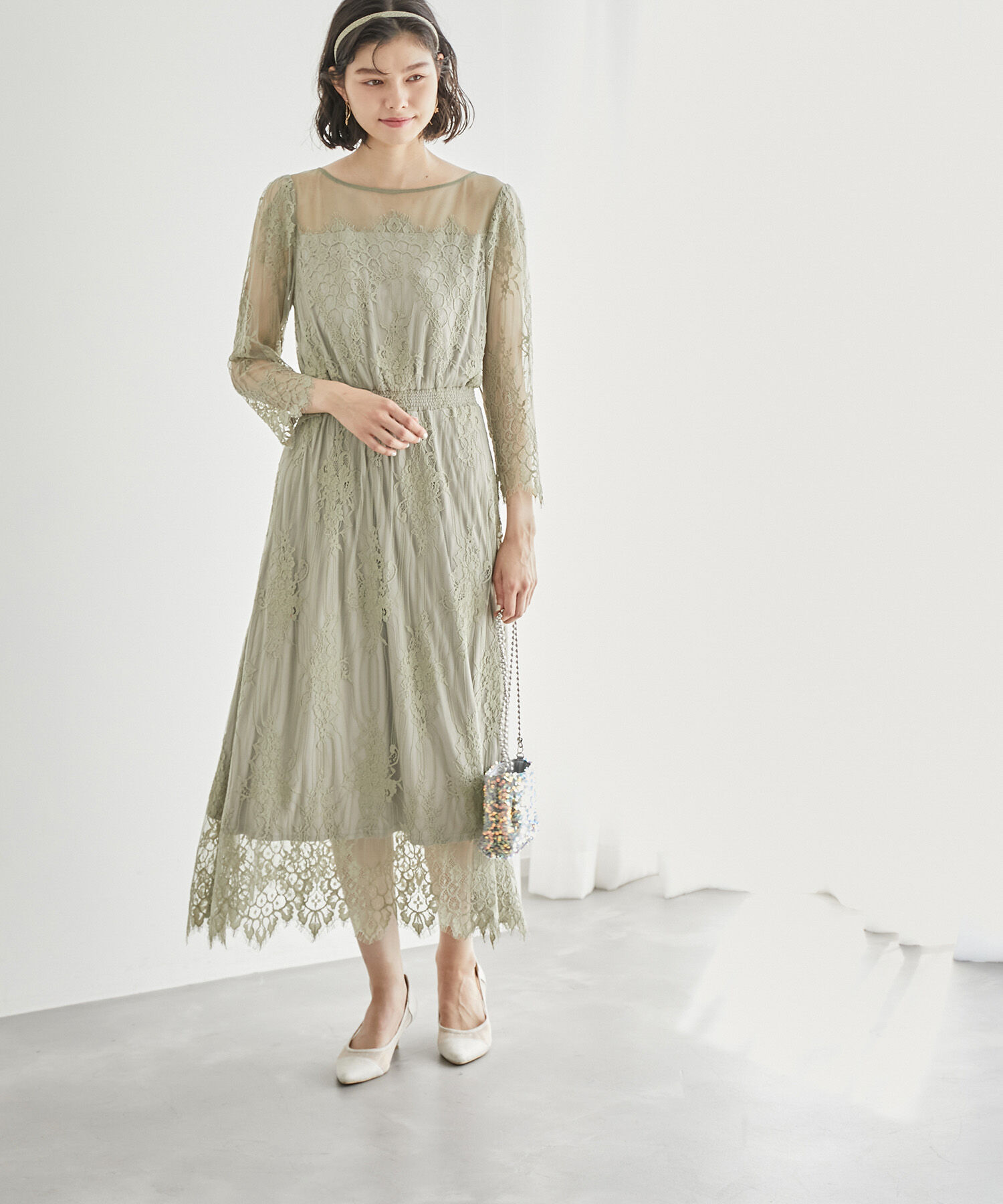 Rope&rsquo;Picnic「【Mon E&rsquo;toile/モンエトワール】【結婚式にも】レースDRESS」|ドレス|