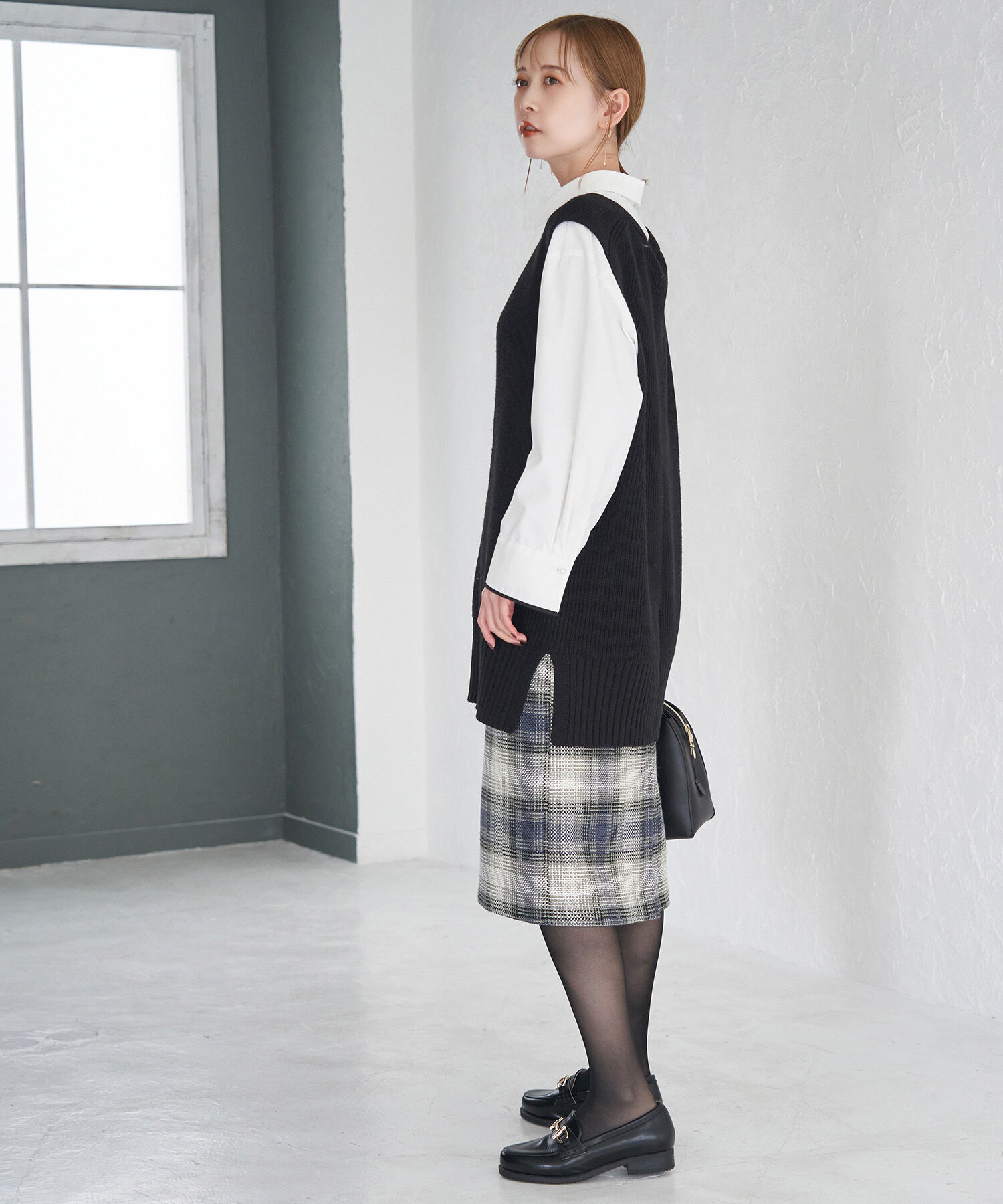 Rope&rsquo;Picnic「【WEB限定】ツイードチェックアイラインスカート」|スカート|