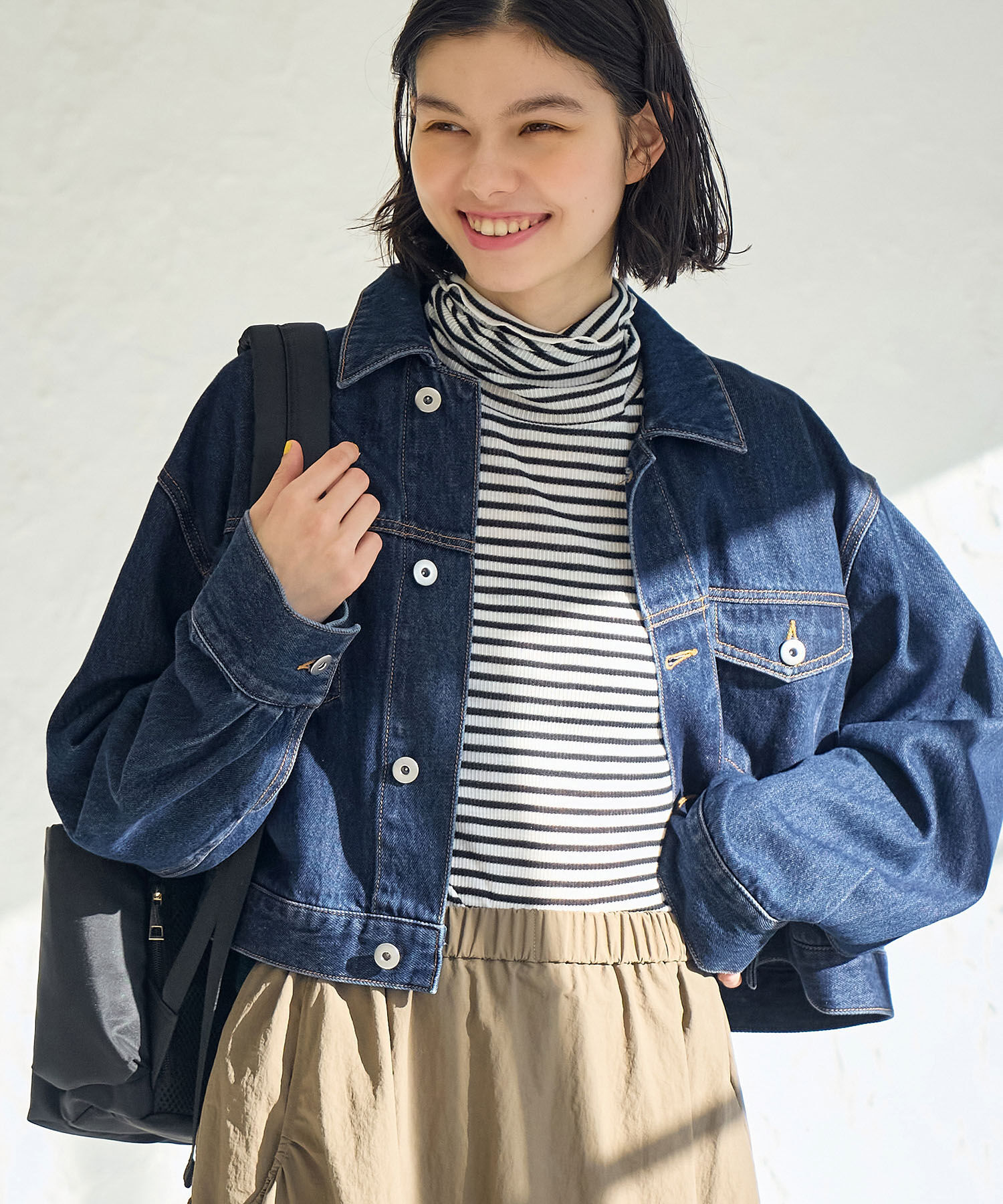 ROPE' PICNIC R「ショート丈デニムジャケット」|デニムジャケット|ネイビー(40)