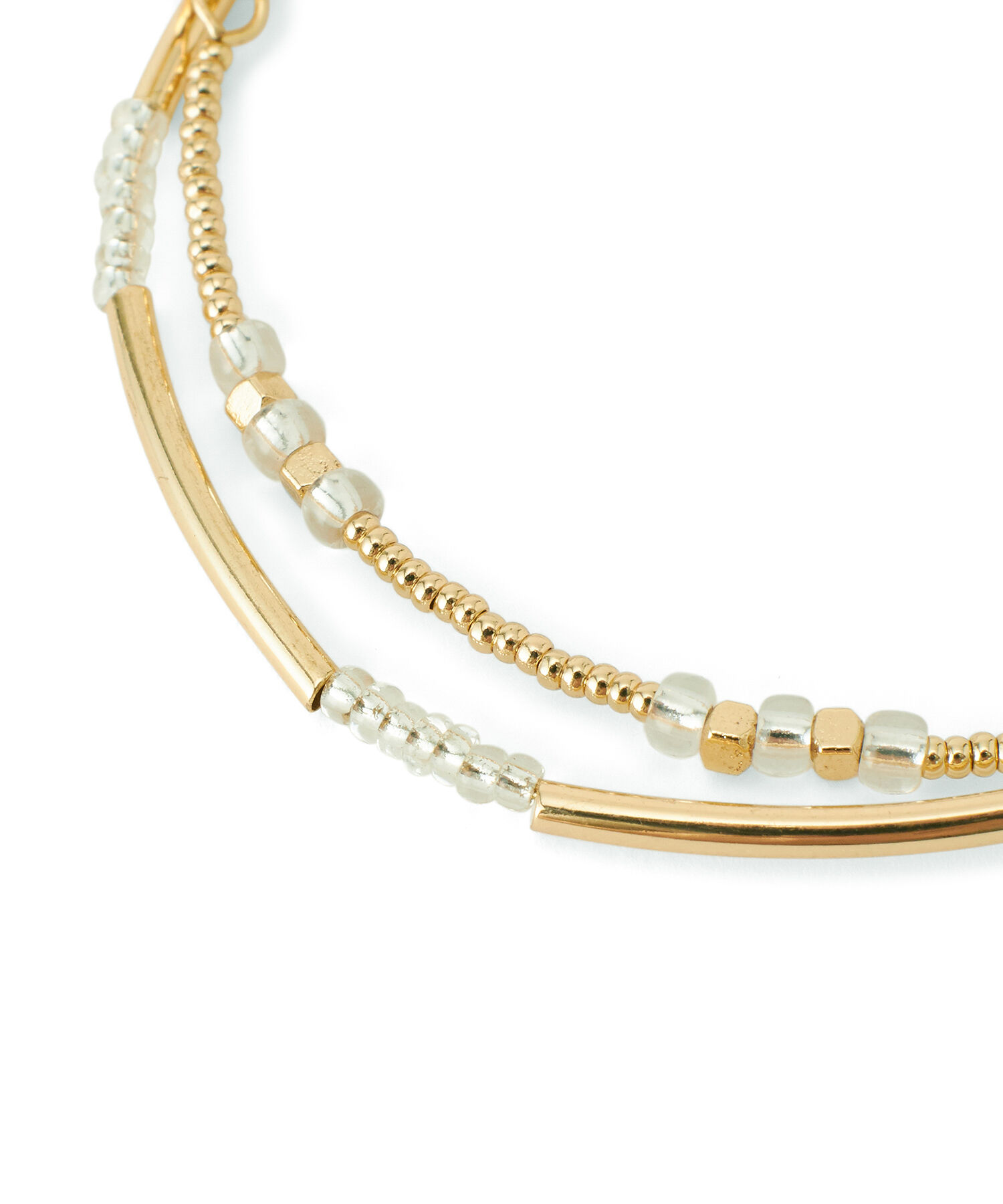 ROPE PICNIC PASSAGE「メタルカラーデザインマンテルパーツ2連ブレスレット」|ブレスレット・バングル|