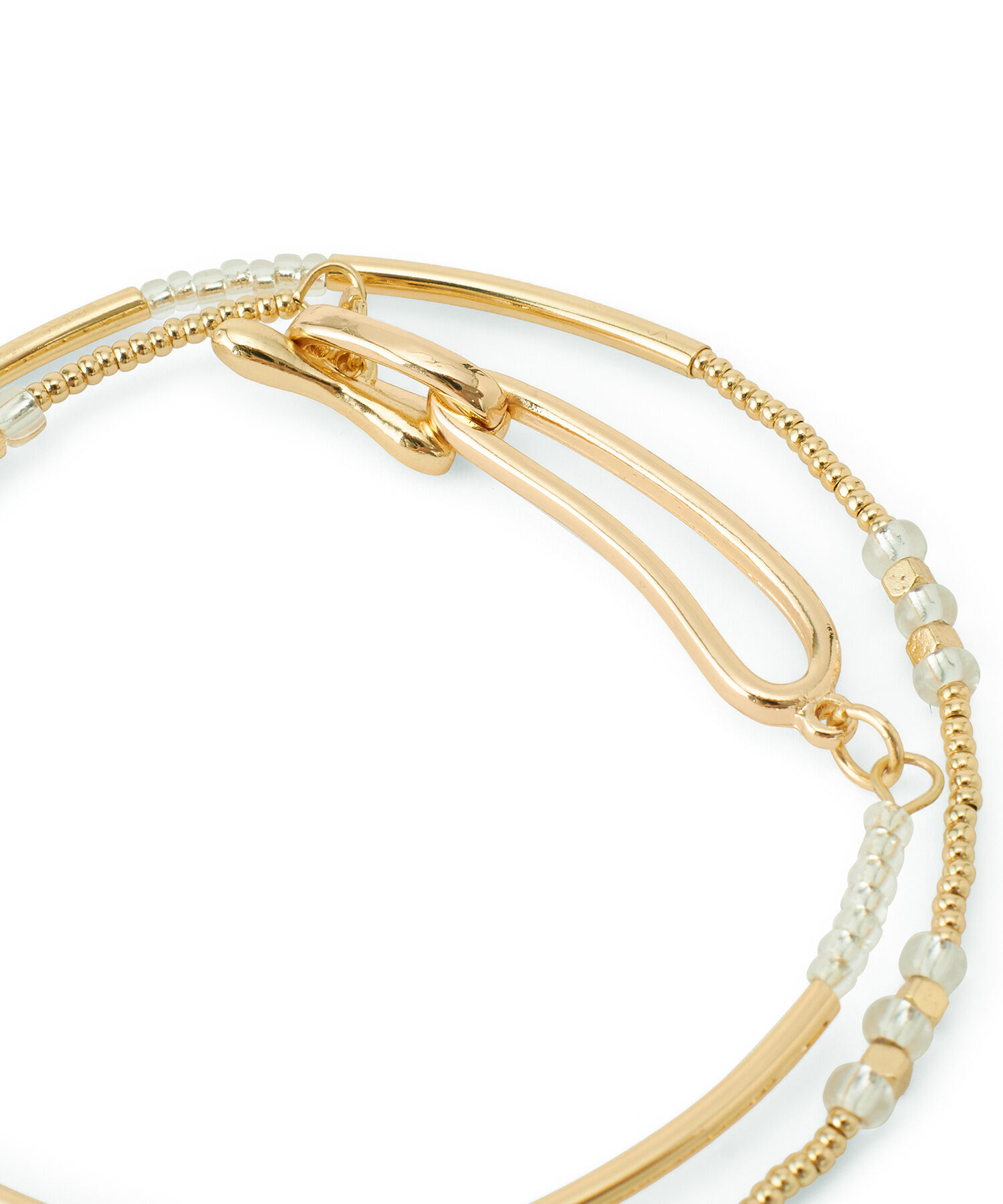 ROPE PICNIC PASSAGE「メタルカラーデザインマンテルパーツ2連ブレスレット」|ブレスレット・バングル|