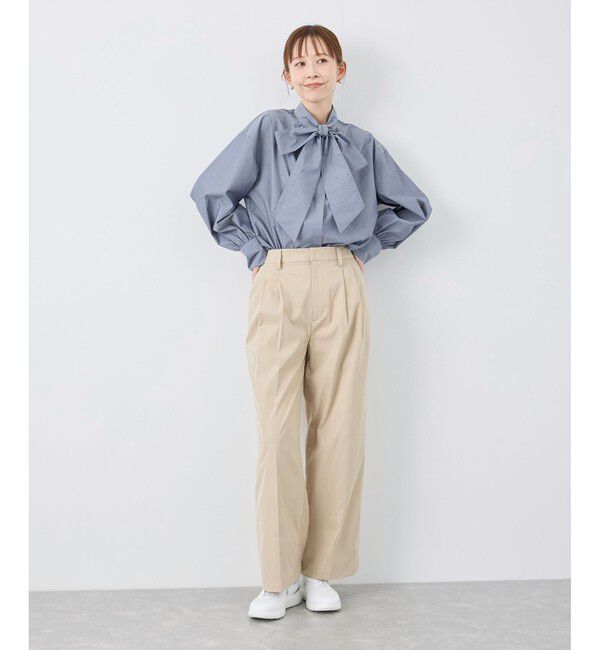 Rope&rsquo;Picnic「【花粉ガード・防シワ】ボリューム袖ボウタイブラウス」|シャツ・ブラウス|