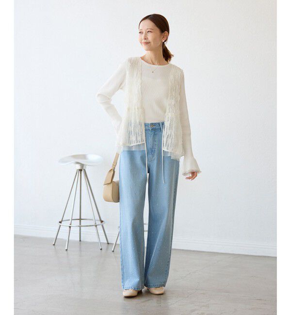 Rope&rsquo;Picnic「フリンジチュールジレ」|ベスト・ジレ|