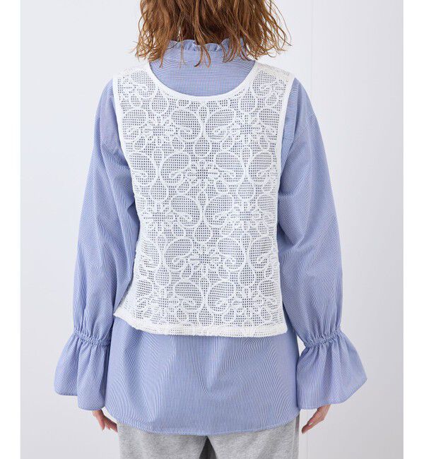 Rope&rsquo;Picnic「サイドリボンレースベスト」|ベスト・ジレ|