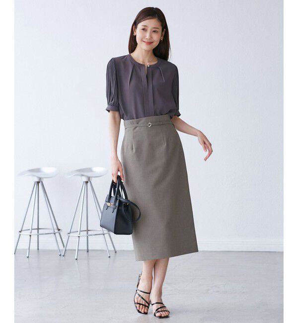 Rope&rsquo;Picnic「【UV対応】【リネンライク・シリーズ】アイラインスカート/通勤・セットアップ対応」|スカート|