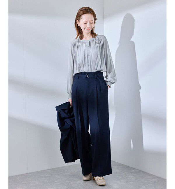 Rope&rsquo;Picnic「割繊ギャザーブラウス」|シャツ・ブラウス|