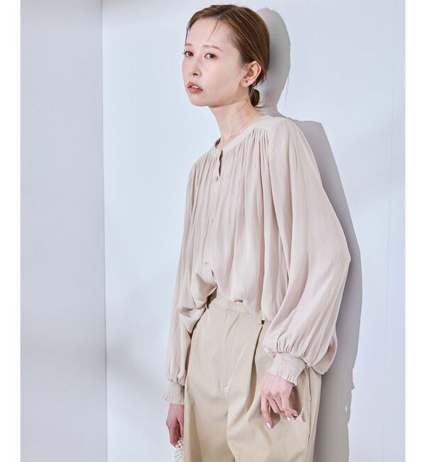 Rope&rsquo;Picnic「割繊ギャザーブラウス」|シャツ・ブラウス|