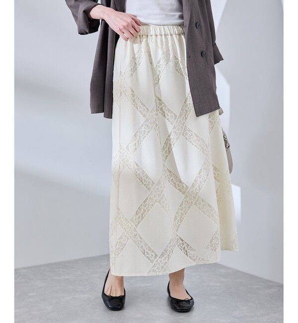 Rope&rsquo;Picnic「ダイアゴナルレーシースカート」|スカート|