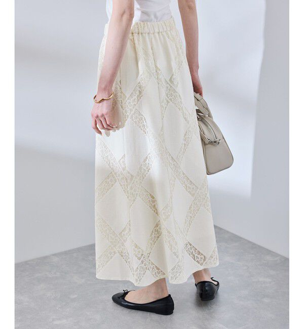 Rope&rsquo;Picnic「ダイアゴナルレーシースカート」|スカート|