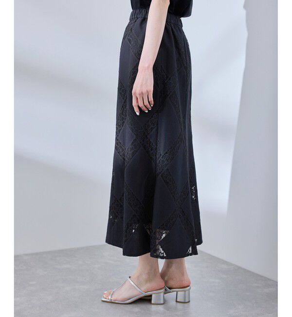 Rope&rsquo;Picnic「ダイアゴナルレーシースカート」|スカート|