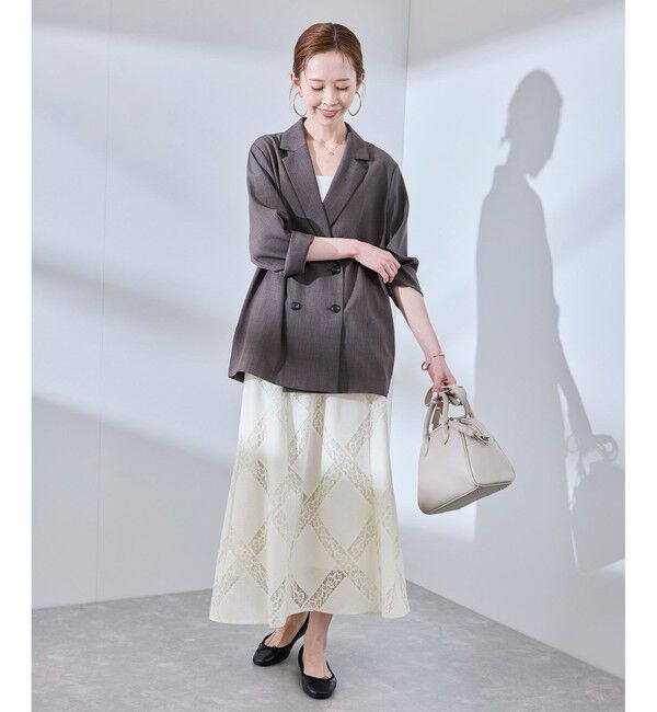 Rope&rsquo;Picnic「ダイアゴナルレーシースカート」|スカート|