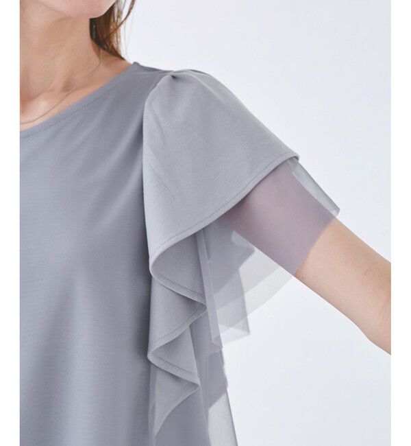 Rope&rsquo;Picnic「【UVカット・接触冷感】Cutee チュールフリルトップス」|Tシャツ・カットソー|