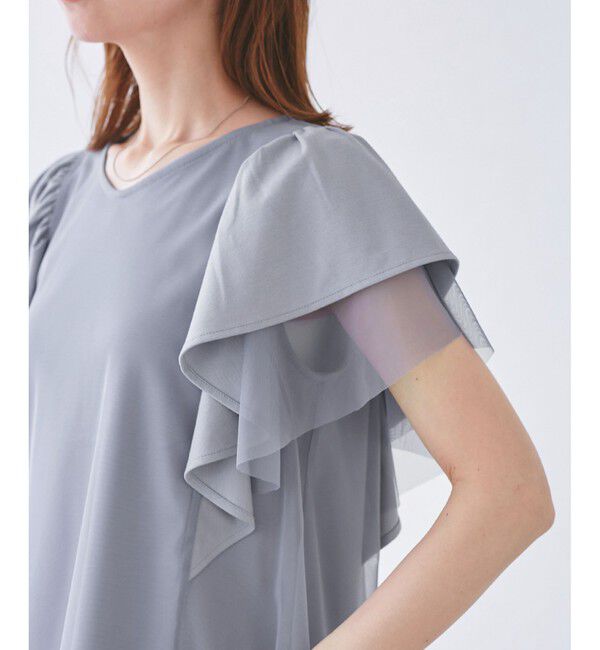 Rope&rsquo;Picnic「【UVカット・接触冷感】Cutee チュールフリルトップス」|Tシャツ・カットソー|