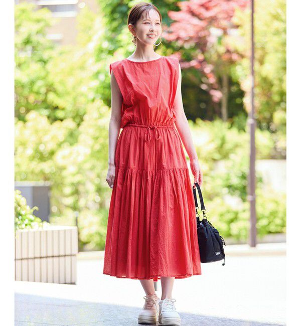 Rope&rsquo;Picnic「コットンボイルティアードワンピース」|ワンピース|レッド(60)