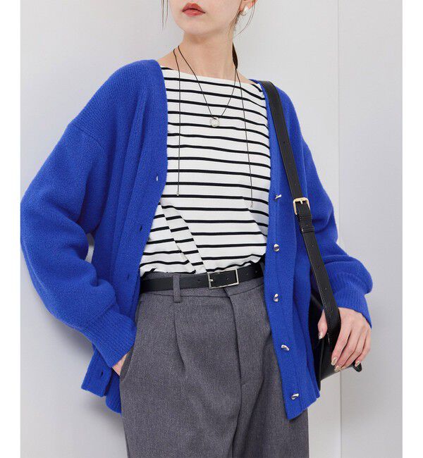 Rope&rsquo;Picnic「【新色追加】スフレニットシリーズ 変形メタルボタンミドル丈カーディガン/イージーケア・リンクコーデ」|カーディガン|