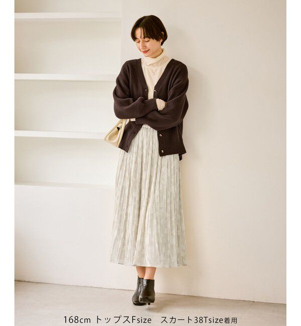 Rope&rsquo;Picnic「【新色追加】スフレニットシリーズ 変形メタルボタンミドル丈カーディガン/イージーケア・リンクコーデ」|カーディガン|