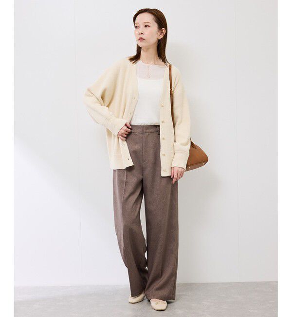 Rope&rsquo;Picnic「【新色追加】スフレニットシリーズ 変形メタルボタンミドル丈カーディガン/イージーケア・リンクコーデ」|カーディガン|