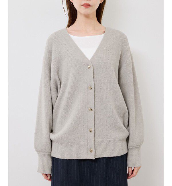 Rope&rsquo;Picnic「【新色追加】スフレニットシリーズ 変形メタルボタンミドル丈カーディガン/イージーケア・リンクコーデ」|カーディガン|
