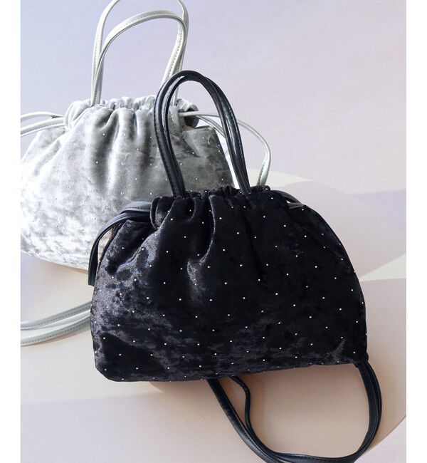 ROPE PICNIC PASSAGE「2WAYハンドル シャイニーベロアパースバッグ」|ハンドバッグ|