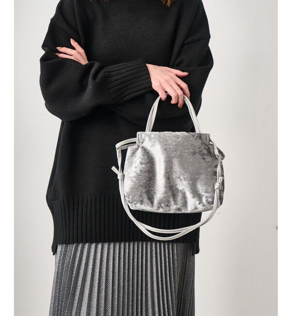 ROPE PICNIC PASSAGE「2WAYハンドル シャイニーベロアパースバッグ」|ハンドバッグ|