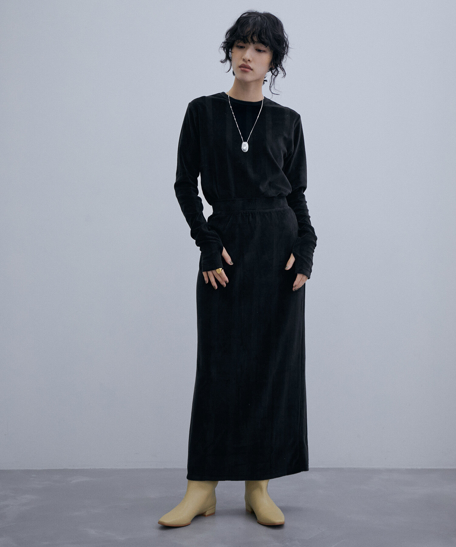 ADAM ET ROPE'「【Miller】別注 ベロア LONG SLEEVE TEE」|Tシャツ・カットソー|