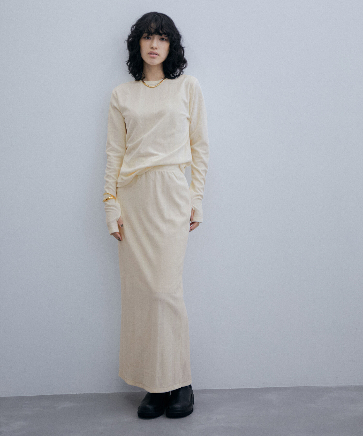 ADAM ET ROPE'「【Miller】別注 ベロア LONG SLEEVE TEE」|Tシャツ・カットソー|