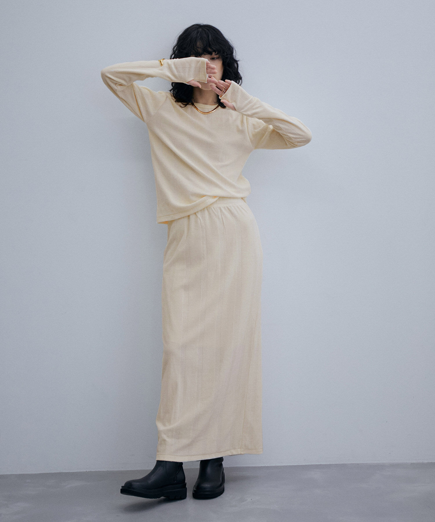 ADAM ET ROPE'「【Miller】別注 ベロア LONG SLEEVE TEE」|Tシャツ・カットソー|