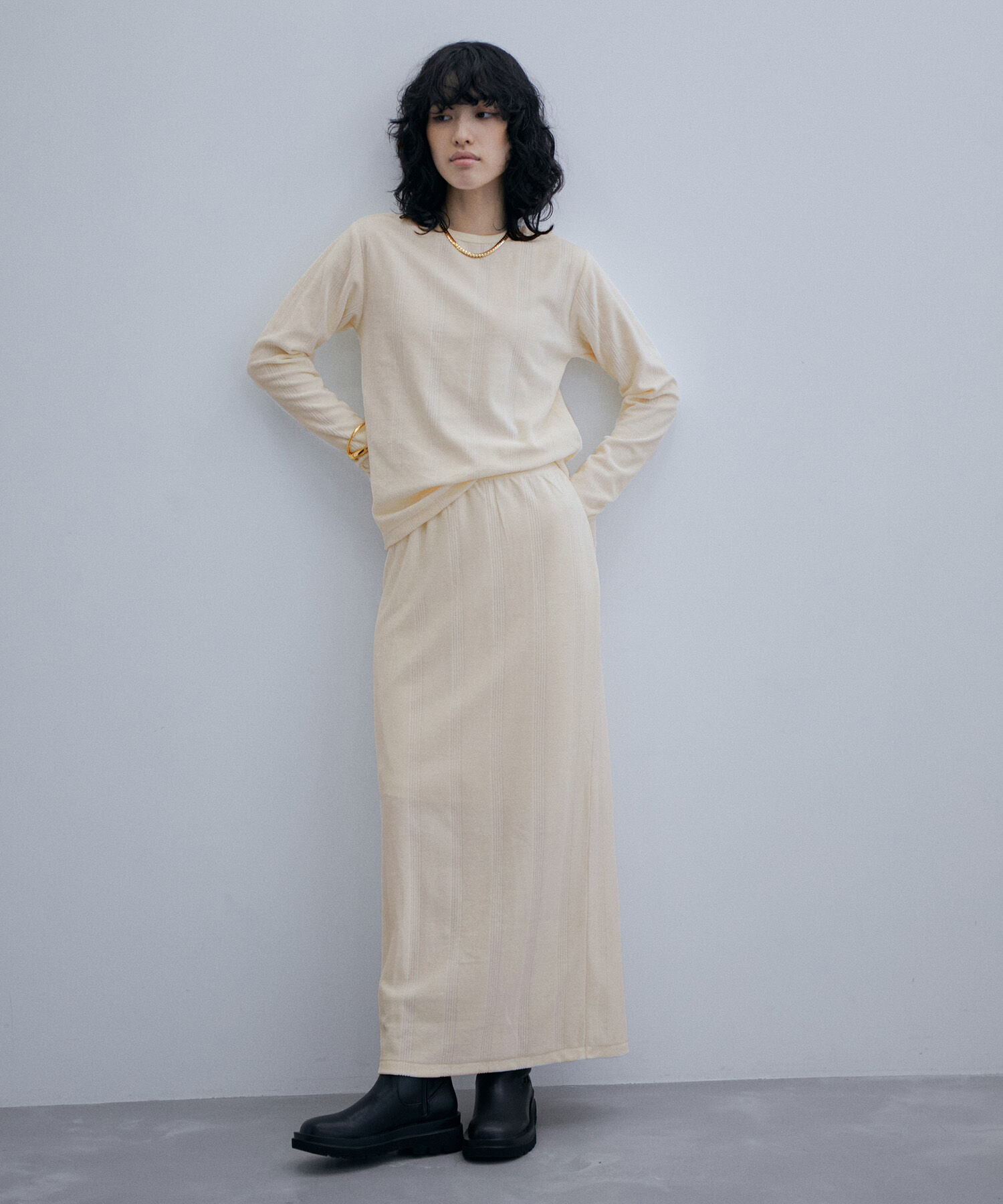 ADAM ET ROPE'「【Miller】別注 ベロア LONG SLEEVE TEE」|Tシャツ・カットソー|