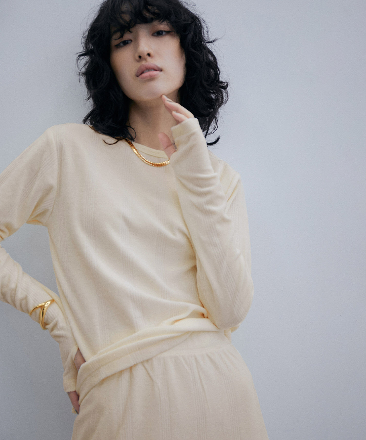 ADAM ET ROPE'「【Miller】別注 ベロア LONG SLEEVE TEE」|Tシャツ・カットソー|