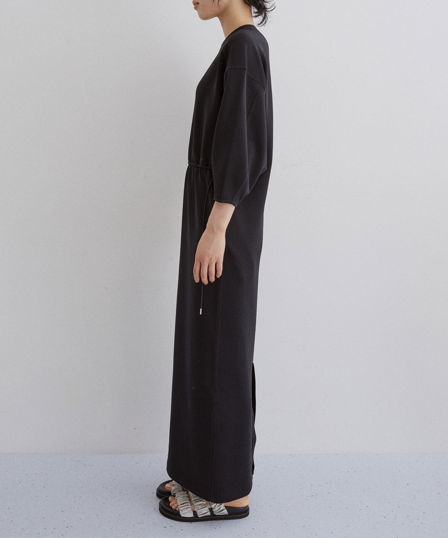 ADAM ET ROPE'「ハーフスリーブドロストワンピース」|ワンピース|