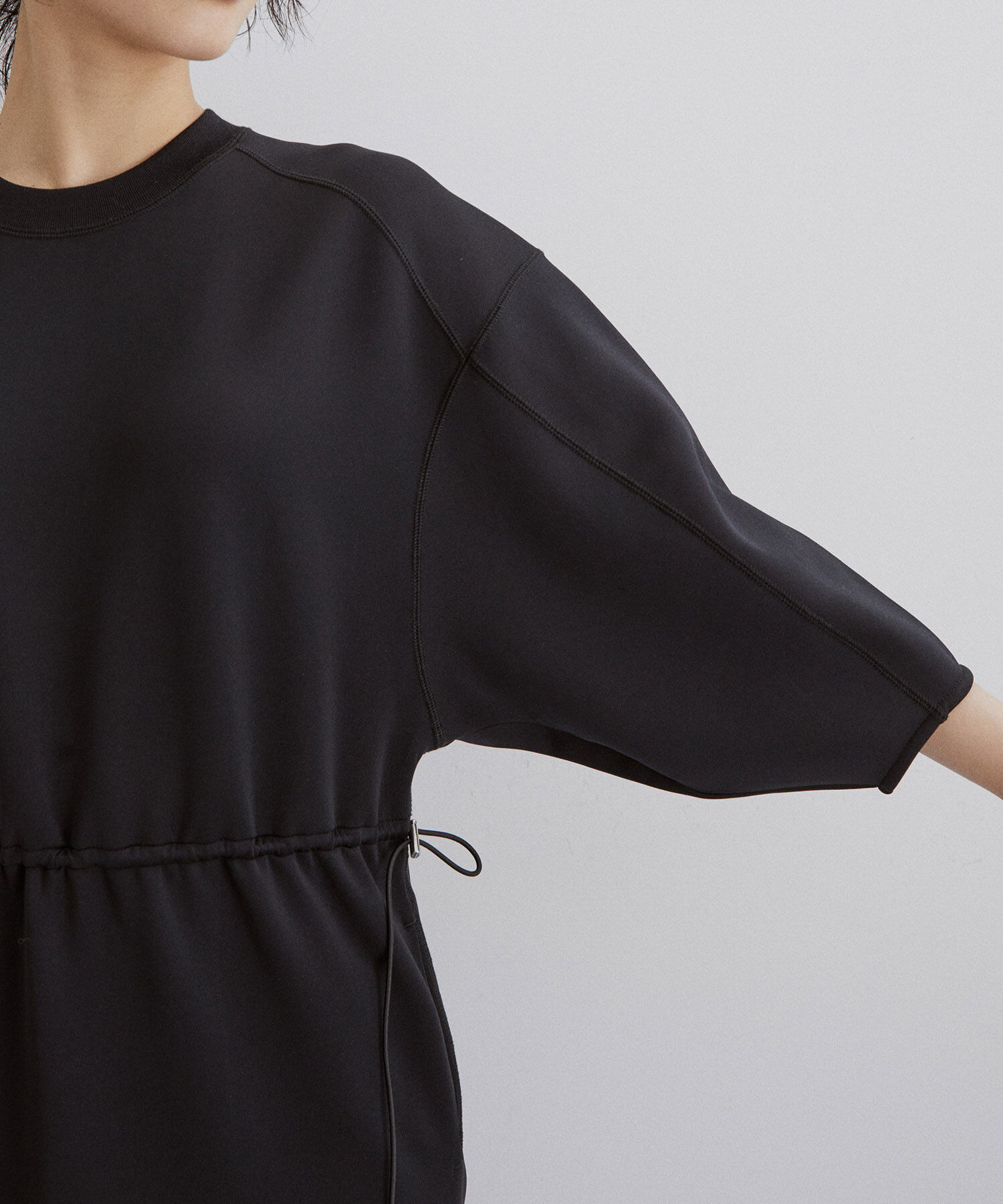 ADAM ET ROPE'「ハーフスリーブドロストワンピース」|ワンピース|