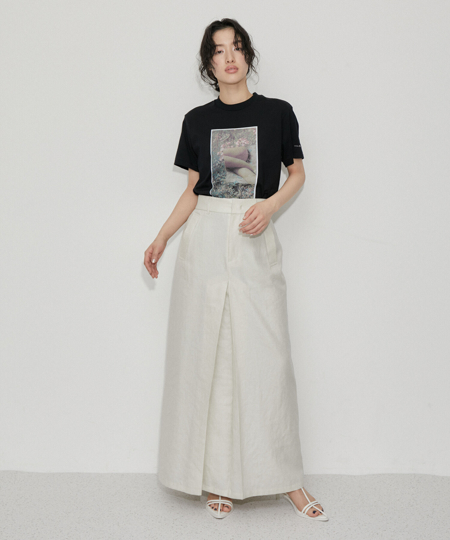 ADAM ET ROPE'「【サステナブル】ハイウエストベンツタックスカート」|スカート|