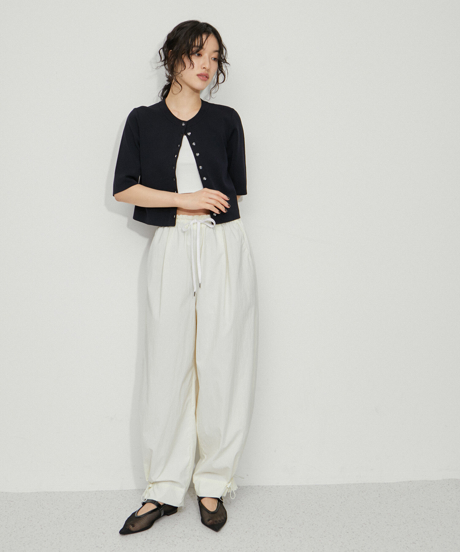 ADAM ET ROPE'「【サステナブル・洗える】クールタッチニットカーディガン」|カーディガン|