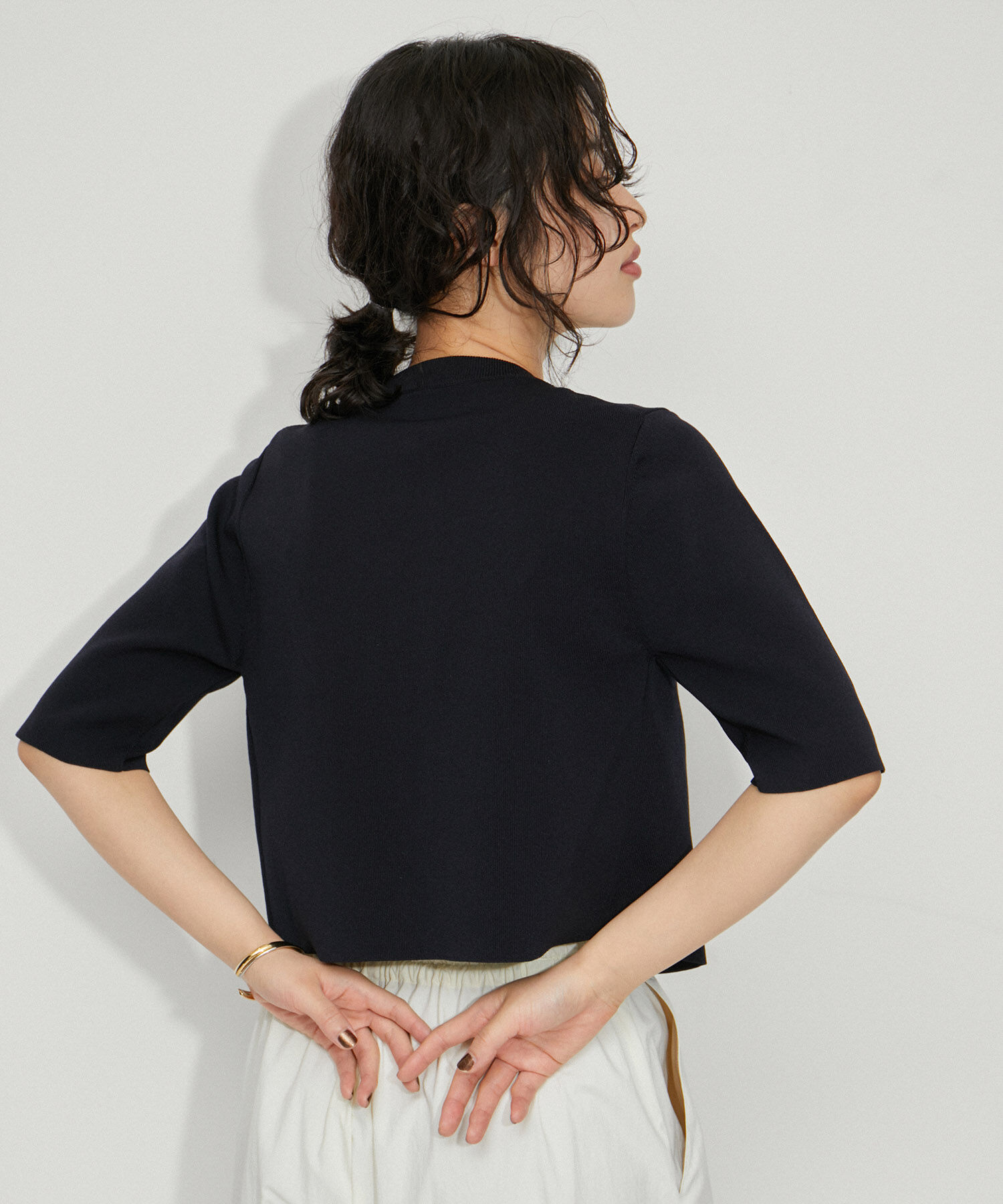 ADAM ET ROPE'「【サステナブル・洗える】クールタッチニットカーディガン」|カーディガン|