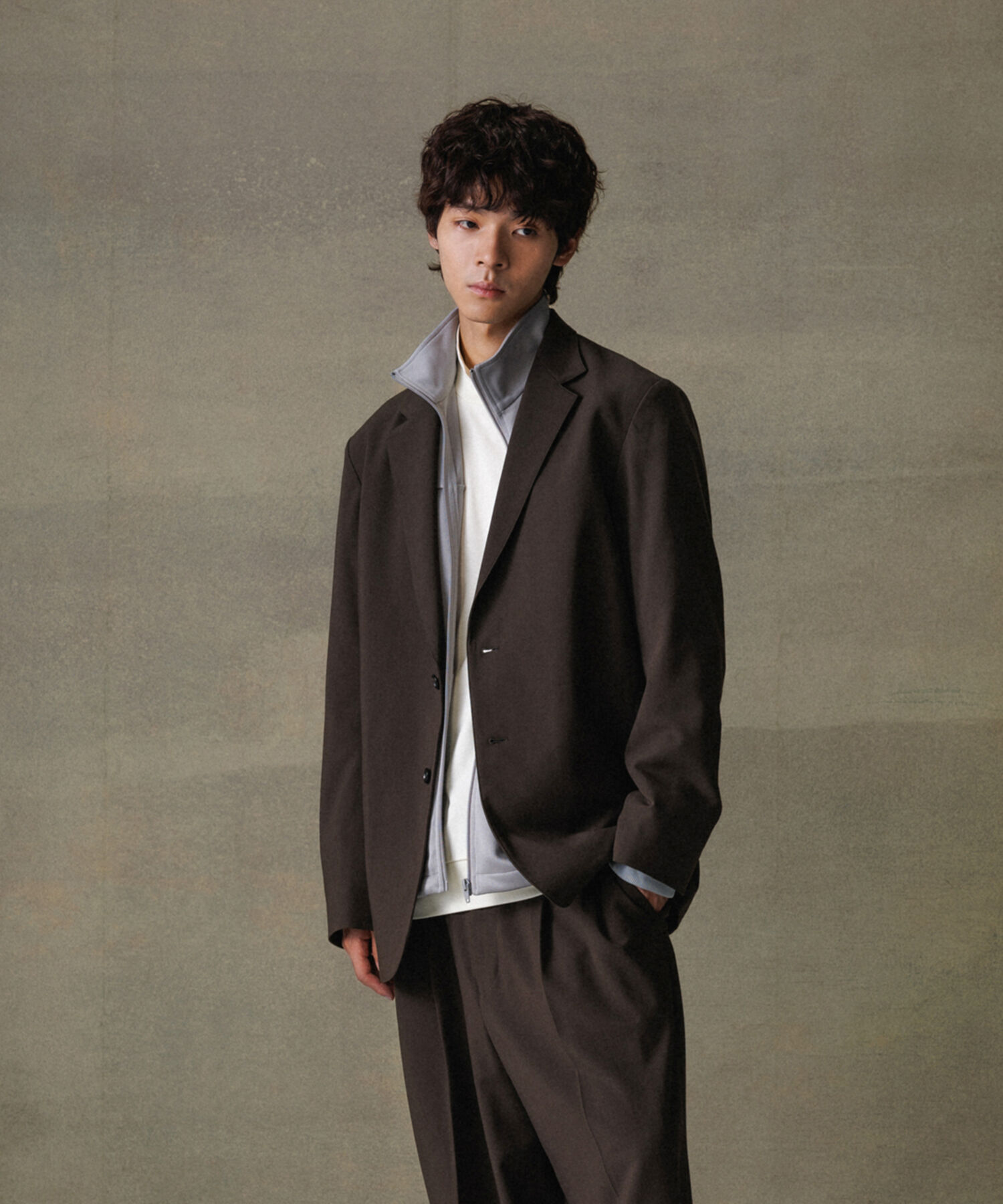 ADAM ET ROPE'「【Chambrer】リラックス テーラード イージー ジャケット / シーズンレス / セットアップ対応」|テーラードジャケット|カーキ(36)